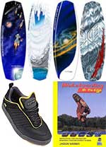Liquid Force Evos, Epik Wakeskate Shoes, Wakeboarding On The Edge CD ROM/Book