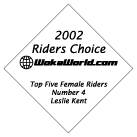 2002 WakeWorld Riders Choice Top Five Female Riders -- Number Four -- Leslie Kent