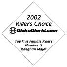 2002 WakeWorld Riders Choice Top Five Female Riders -- Number Five -- Maeghan Major