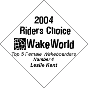2004 WakeWorld Riders Choice Top Five Female Riders -- Number Four -- Leslie Kent